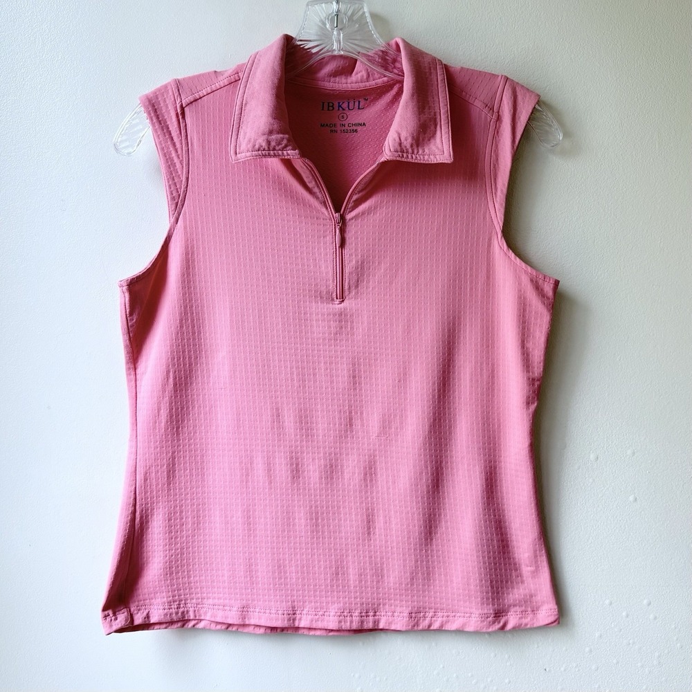 Ibkul Women's 1/4 Zip Polo Small Sleeveless Pickleball Golf Sports